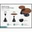 Ensemble de tables basses rondes 2 pièces, plateau de table à motif noyer avec base en acier, table basse multifonctionnelle (noir et noyer)-995481707-995481751