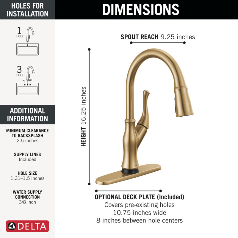 Ophelia Touchless Kitchen Faucet with Touch Technology, Brushed Gold Kitchen Sink Faucet with Pull Down Sprayer, Single Hole, Champagne Bronze