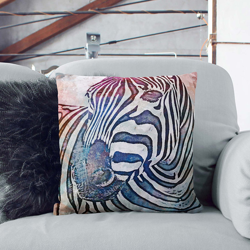 Animal Print Square Cushion, 55cm H x 55cm W x 20cm D