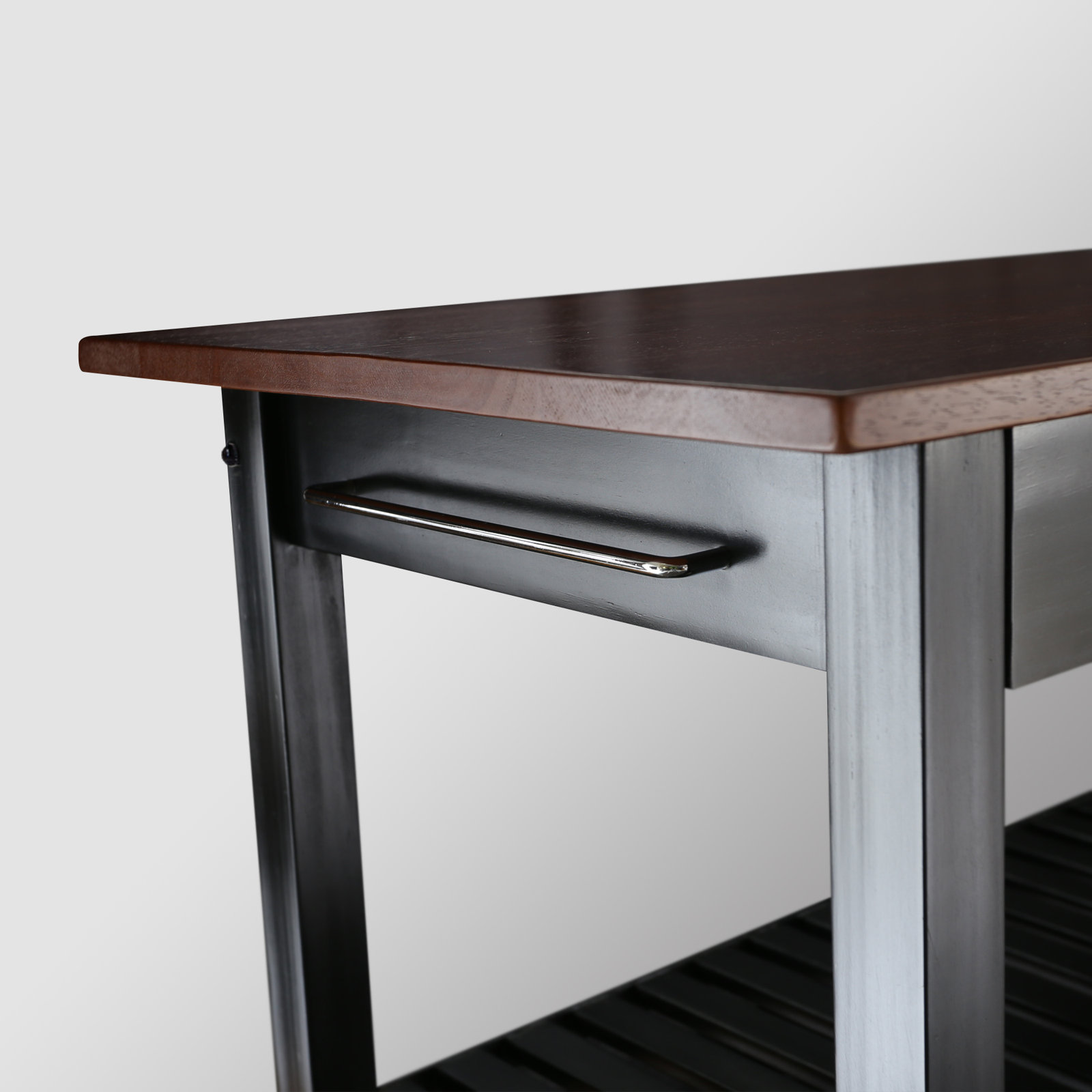 Herriott 40" Solid Wood Prep Table, Black/Dark Brown, 36.5"H x 40"W x 20"D