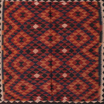 Tapis de zone orange/noir contemporaine Tillery