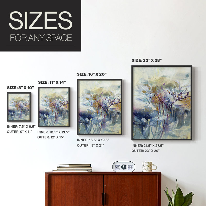 «Meadow Saffron II», reproduction encadrée - bois massif, H 10 po x l 8 po, Noir