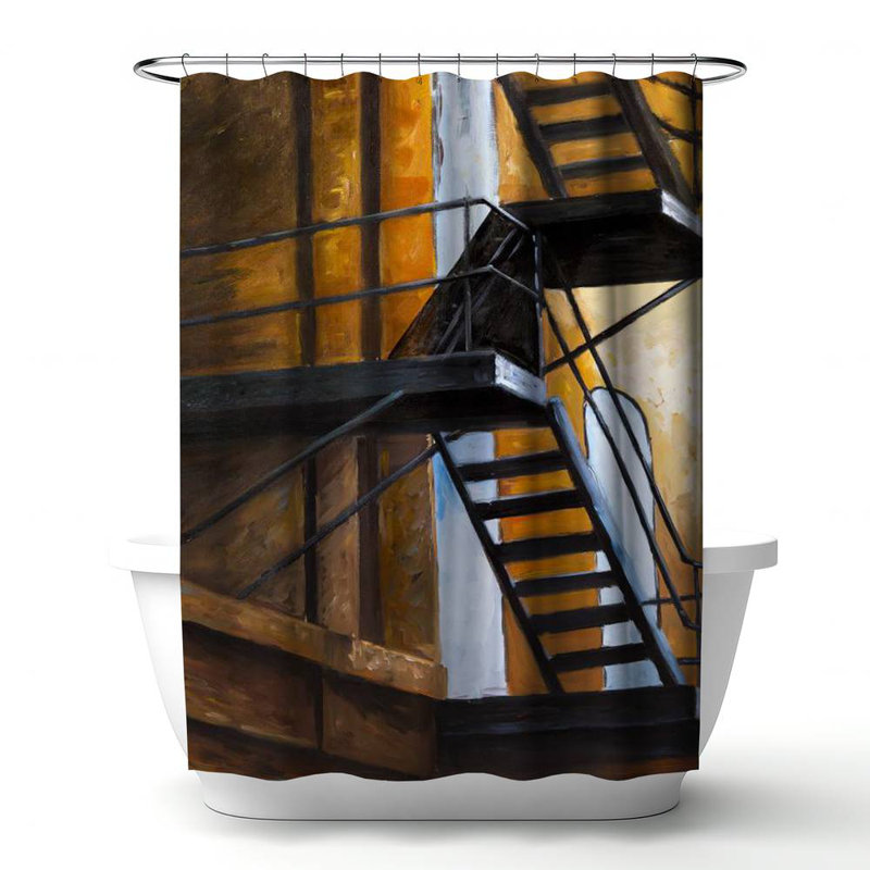 Shower Curtain ST37 – Polyester Shower Curtain, Dye Sublimation Print, 71" W × 74" L