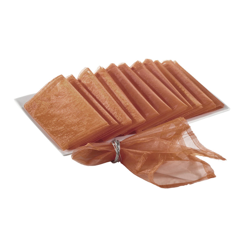 Elegant Sheer Organza Cloth Napkins 20" W X 20"l, Set Of 12, Copper