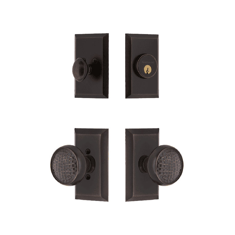 Ensemble d'entrée de studio Nostalgic Warehouse avec bouton Craftsman, Bronze éternel, 2.75