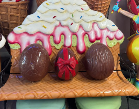 Ridged Chocolate Easter Egg Over Sized Statue