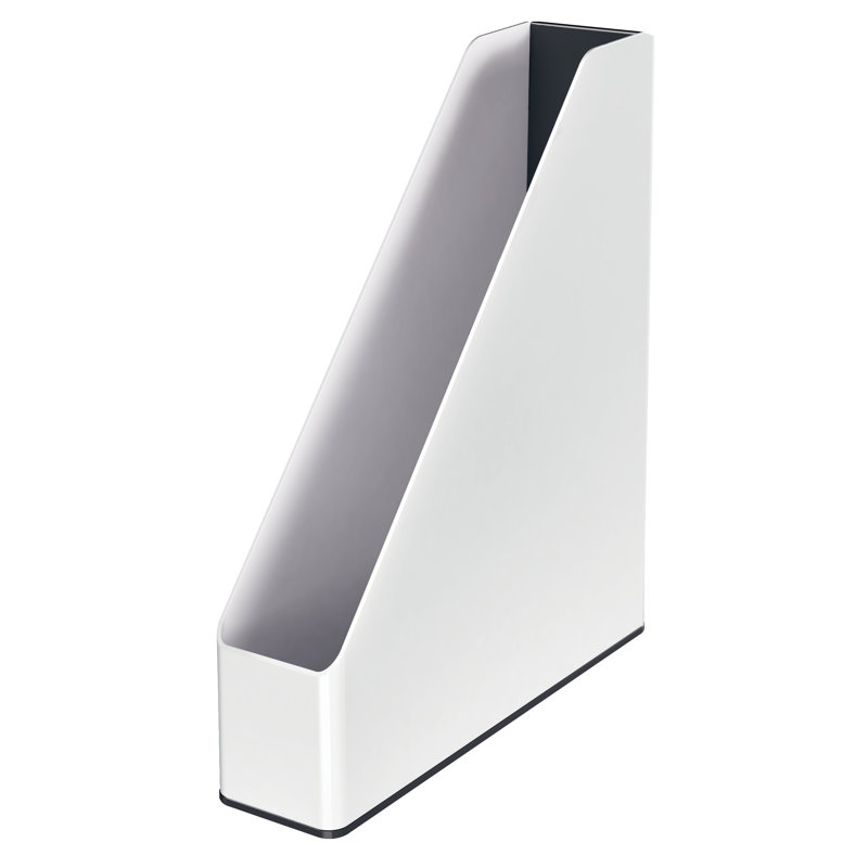 Free Standing Magazine Rack, White/Black