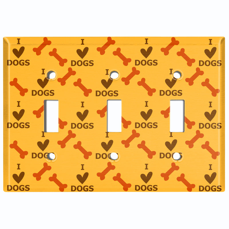 Plaque murale d'interrupteur à bascule I Love Dogs Heart Crosshatch