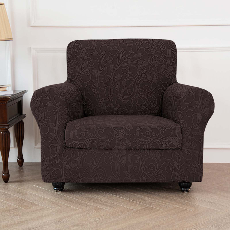 Housse tricotée pour fauteuil inclinable en jacquard, Brun
