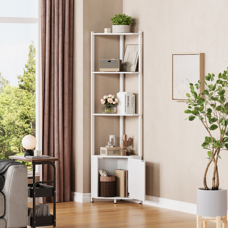 5-Tier Metal Corner Shelf, Space-Saving Storage Unit for Bedroom, Living Room, Bathroom, or Office, Holds Plants, Books, and Decor