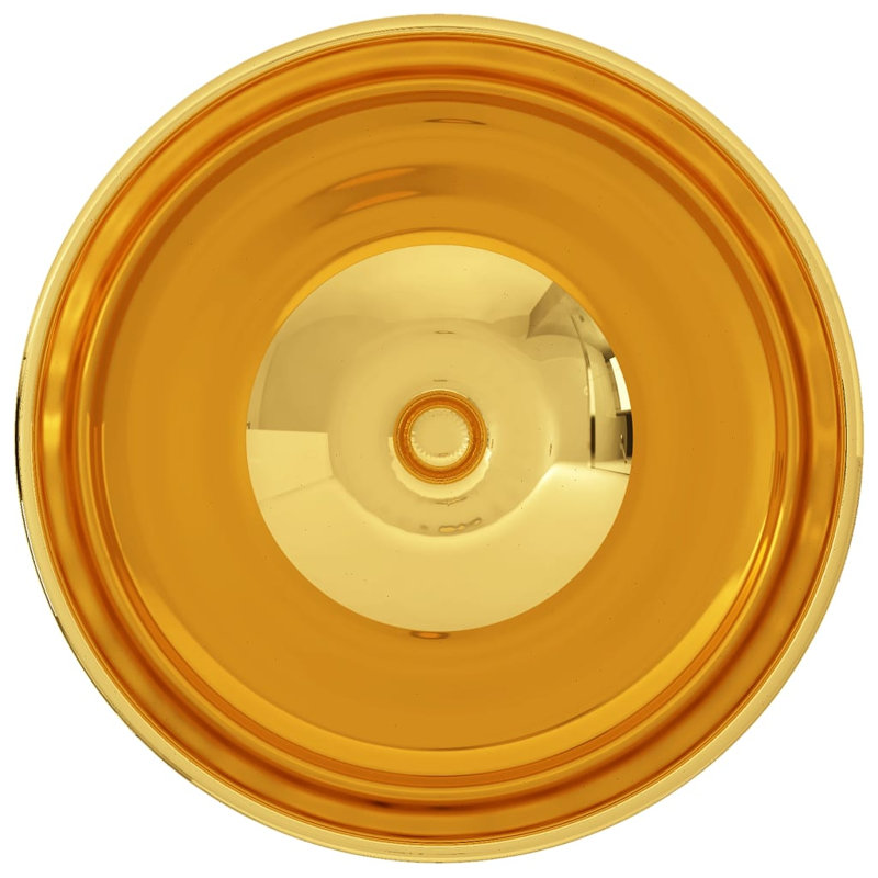 Fairmont Park Westward Ho! Ceramic Circular Sink, Gold, 14cm H x 32.5cm W x 32.5cm D