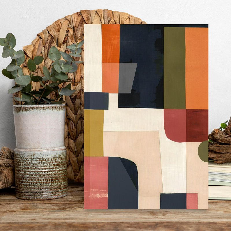 «Abstract Color Blocks», art mural abstrait coloré et audacieux, H 18 po x l 12 po