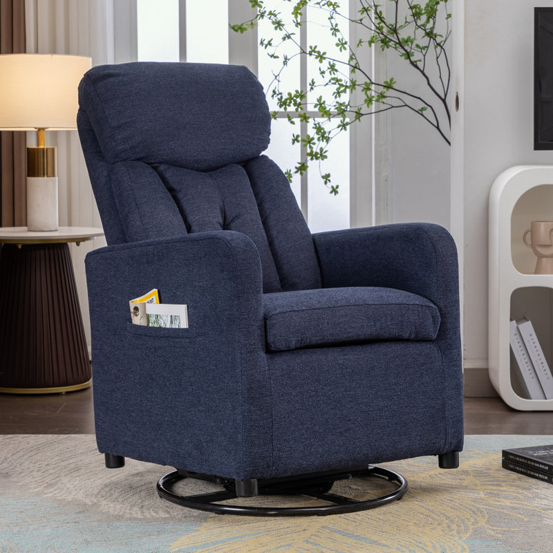 Fauteuil inclinable Markele, Mélange de lin bleu marine