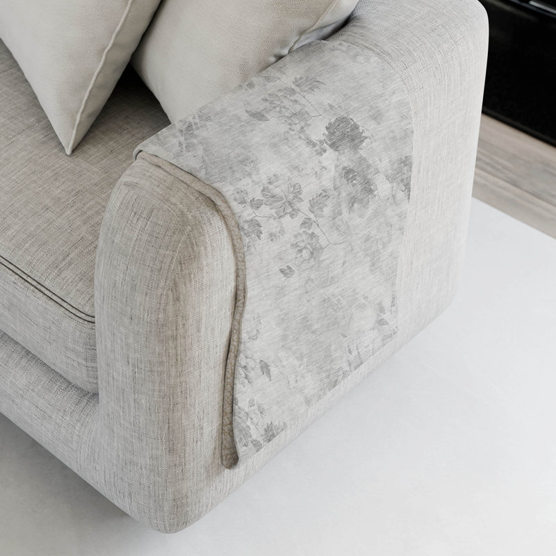 Jeté floral Sherpa ASB724 Addison, Motif floraux gris