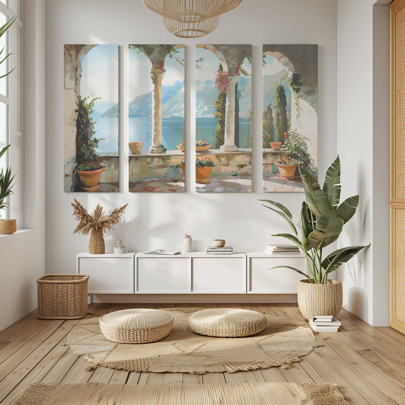 Lakeside Repose | Impression sur toile 4 panneaux, H 36 po x l 54 po