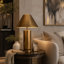 Lampe de table cylindrique avec abat-jour conique en fer pour éclairage de chevet - Petite lampe d'appoint contemporaine pour salon - 66 cm, bronze