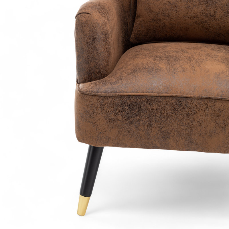 Aamiyah Upholstered Wingback Chair with Footstool