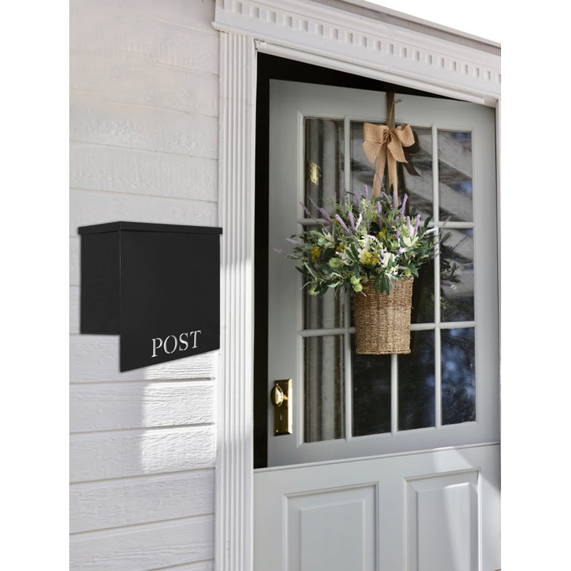 Black Metal Wall Mounted Waterproof Mailbox