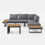 Ensemble de canapé modulaire d'extérieur en L 4 places avec canapé et table d'appoint