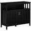 Buffet pour le vestibule, la cuisine ou le bar à café, armoire noire avec 2 portes et une étagère réglable à trois niveaux.