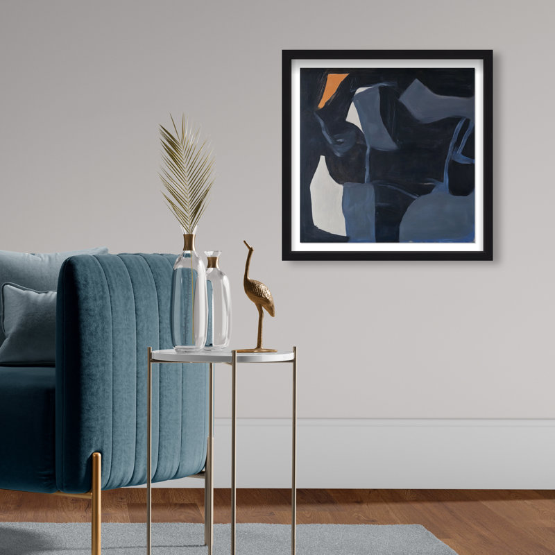 Obscured Voices II Shadowbox Abstract Print by Oliver Gal, Black Frame, 12 x 12, 21.5"H x 21.5"W, Black Frame