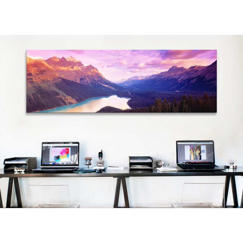 «Peyto Lake, Alberta, Canada», reproduction de photo sur toile, H 24 po x l 72 po x P 1,5 po, Cadre noir