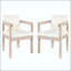 Chaise de salle à manger en bois d'acacia avec coussins crème moelleux et motif décoratif