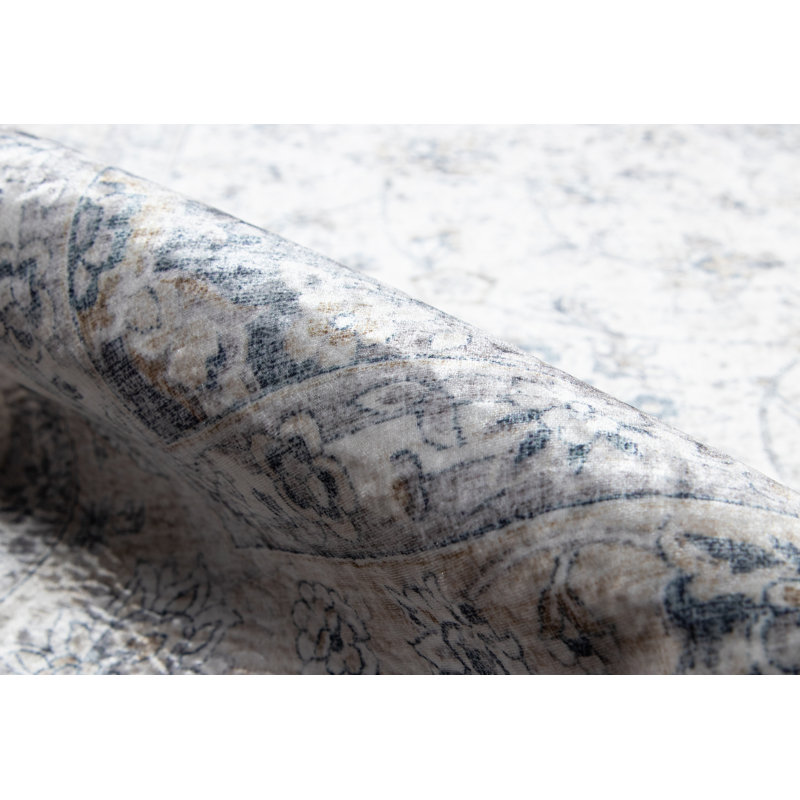 Vintage Paisley 8' x 10' Gray Synthetic Area Rug