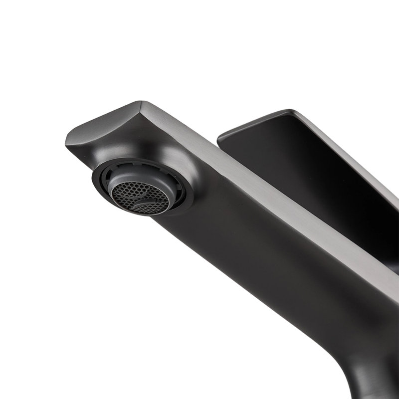 Metal Basin Mixer Tap with Single Lever, Gunmetal Grey