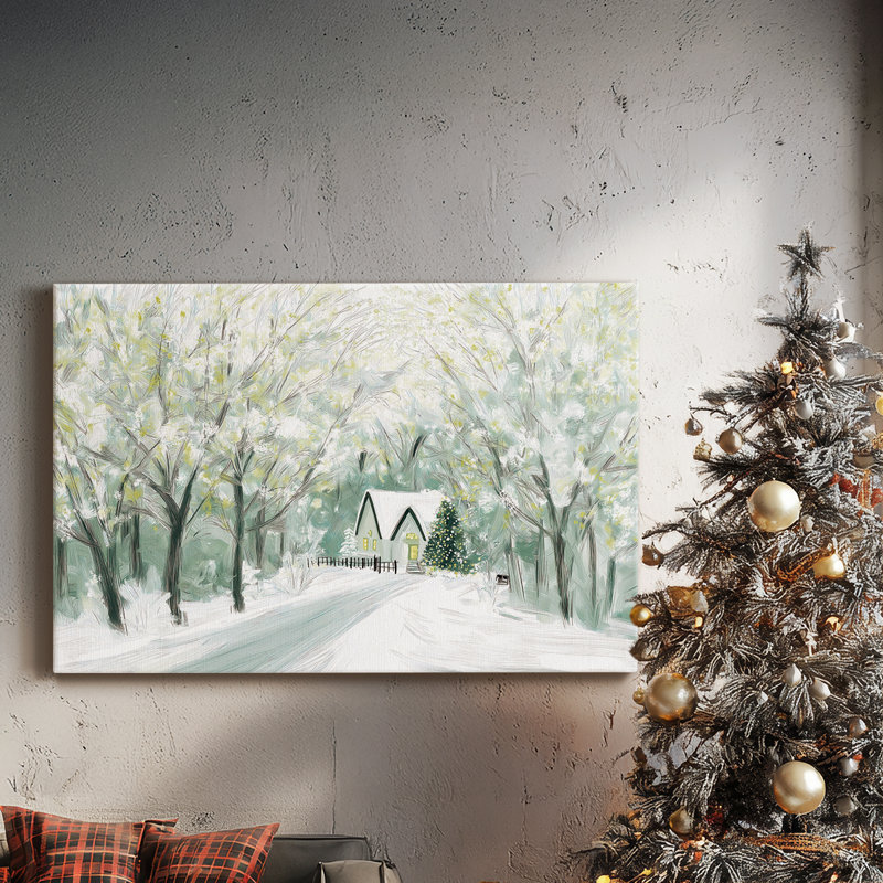 Toile tendue avec galerie Eve of Snow White Midwinter-Premium, H 32 po x l 48 po