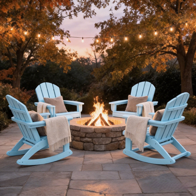 Chaise Adirondack en HDPE, Bleu