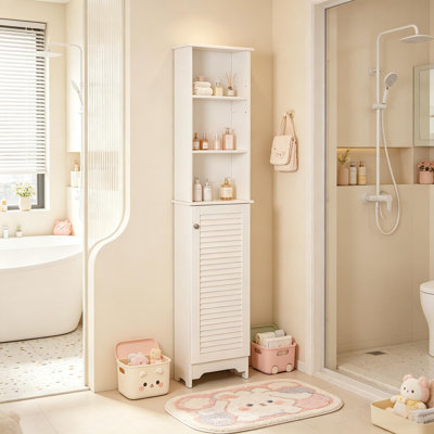 Armoire de rangement autoportante pour salle de bain