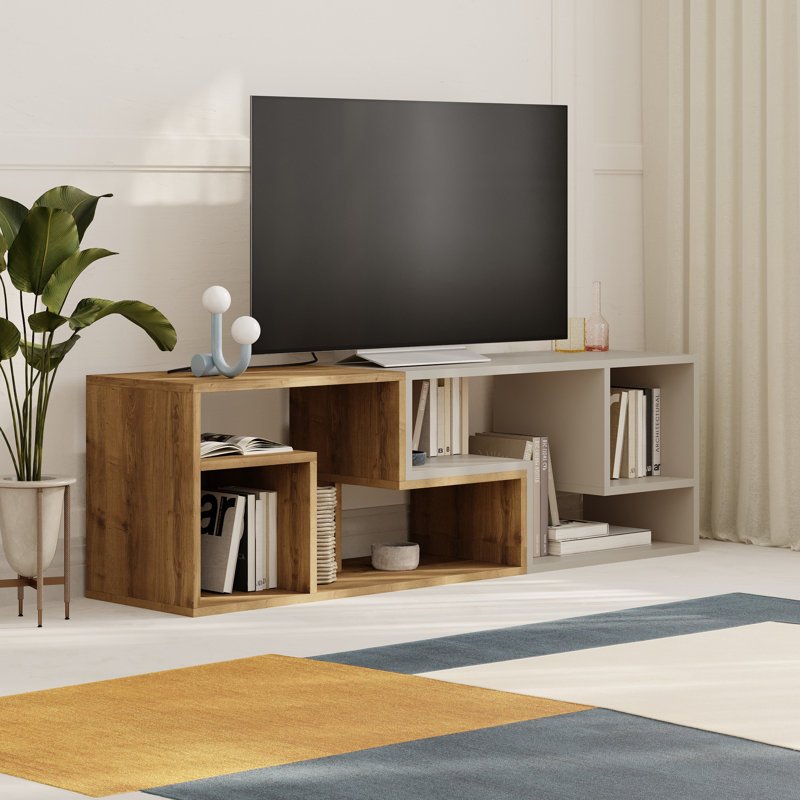 Glis Corner TV Stand Versatile and Stylish Media Unit for Modern Living Spaces, Hitit/Sandstone