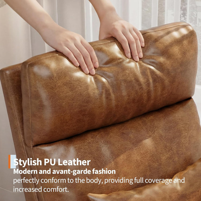 Chaise berçante en polyuréthane avec repose-pieds, fauteuil de chambre de bébé, orange