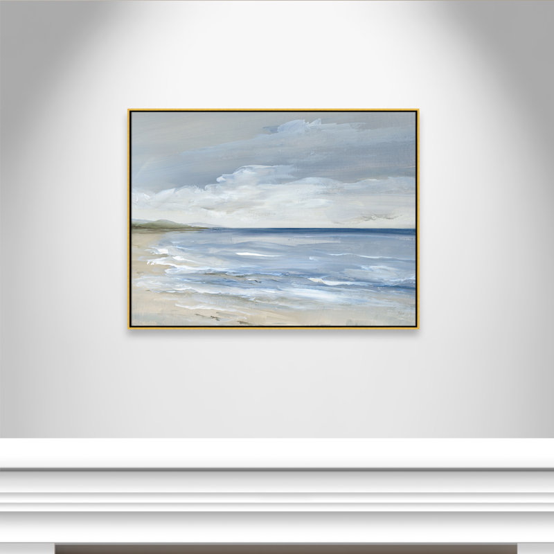 Whispering Waves - Landscape Version Print by Nan, 37.5" H x 49.5" W, Gold