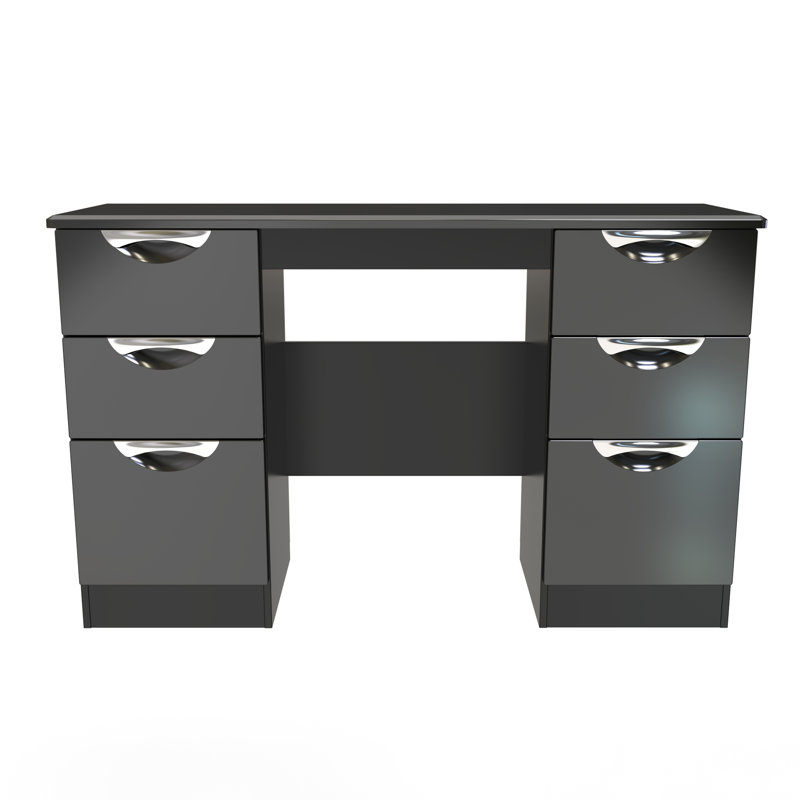 Taghi Double Pedestal Desk, Black