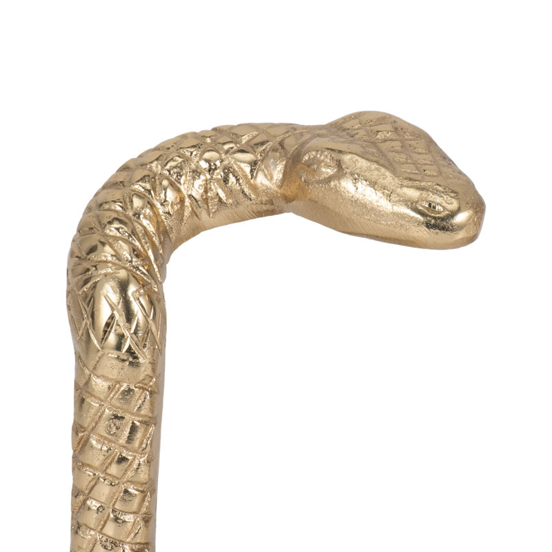 Serre-livres décoratifs en forme de serpent sur base de marbre - Ensemble de 2 décorations modernes pour bureau et bibliothèque - Doré