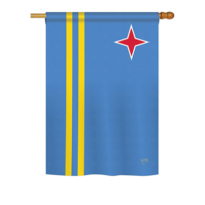 Drapeau maison en polyester 2 côtés aruba