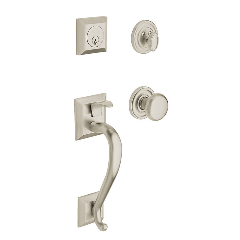 Madison Handleset with Single Cylinder Deadbolt (Interior deadbolt and handle sold separately), Satin Black
