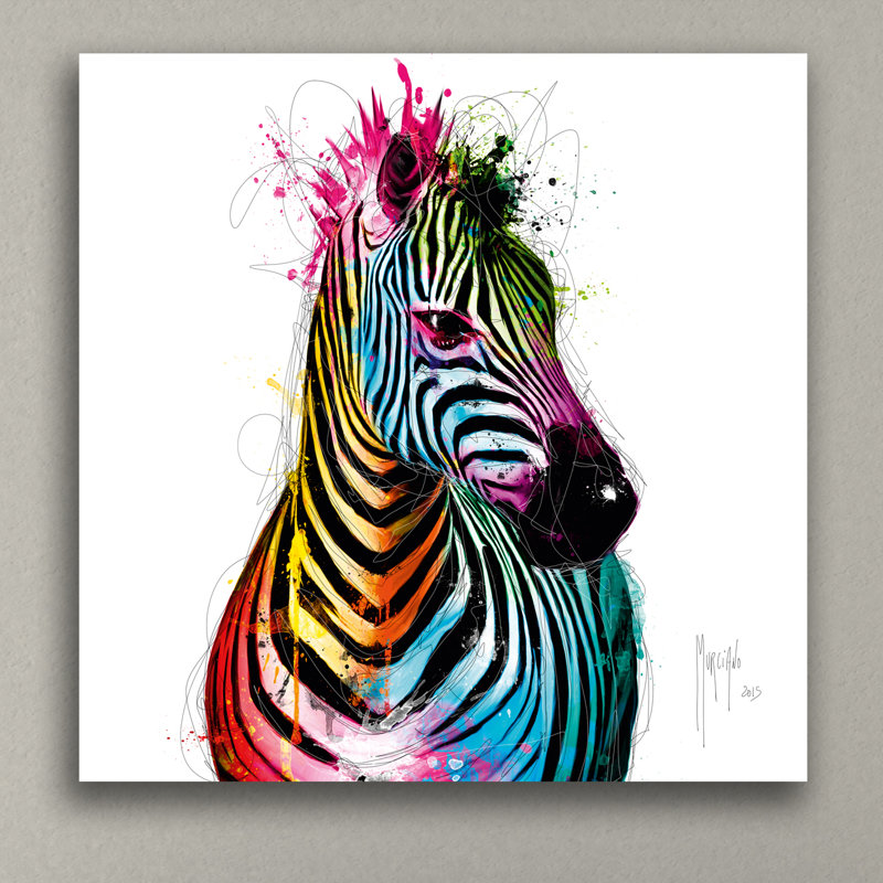 « zèbre pop » par patrice murciano, impression sur toile tendue, H 36 po x l 36 po x P 1,5 po