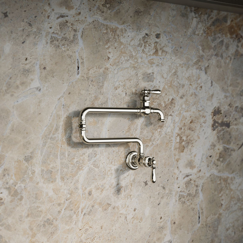Artifacts® Single-Hole Wall-Mount Pot Filler, Vibrant Polished Nickel