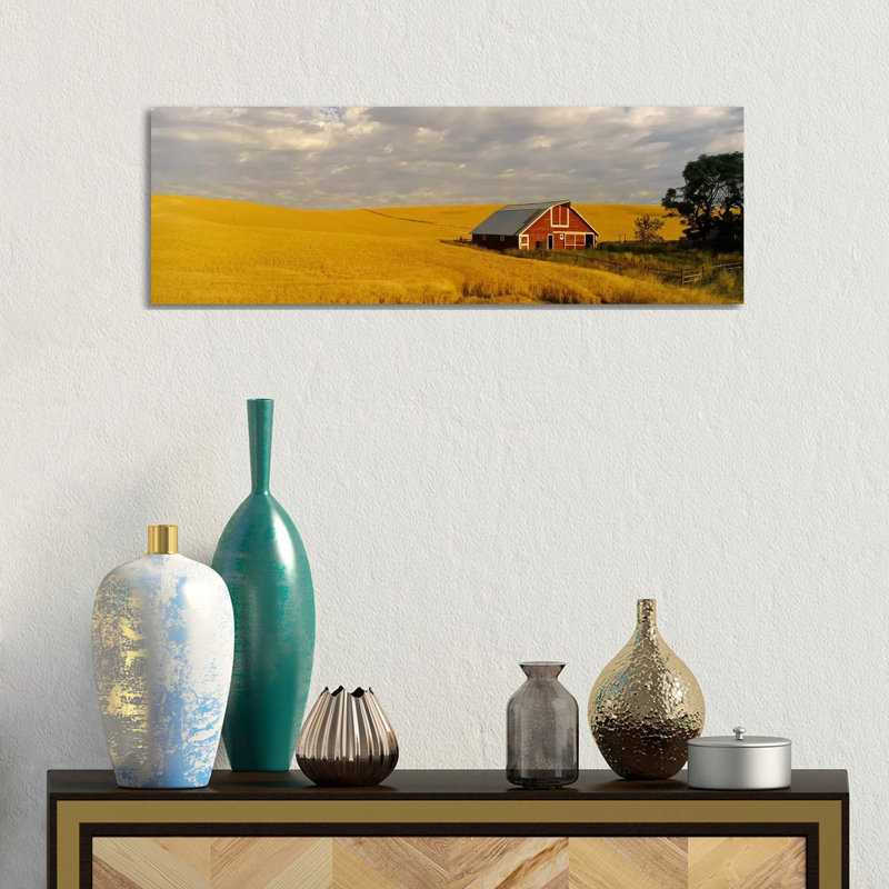 Barn In A Wheat Field, Palouse, Washington State, USA - Wrapped Canvas Panoramic Print, 30.48 cm H x 91.44 cm W x 1.91 cm D