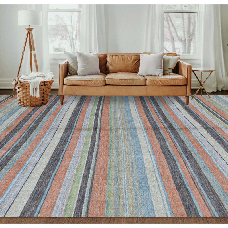 Hand-Knotted High-Quality Orange Area Rug