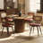 Modern Swivel Faux Leather Dining Chairs With Rattan Back-118783026-117542738