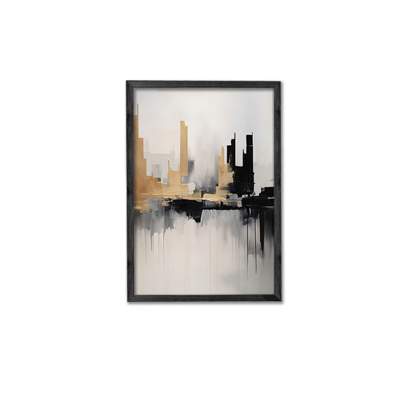 Ensemble de 3 panneaux décoratifs élégants en bois aggloméré, cadre en bois massif, 13,4 x 19,3 x 0,6 pouces | Œuvre d'art 100% MDF avec impression numérique | Parfait pour le salon, la chambre à coucher et le bureau, design élégant et moderne
