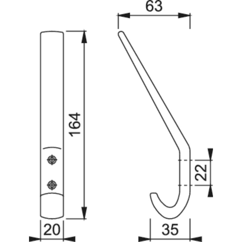 Himari Plastic Wall Wall Hook, Anthracite Grey