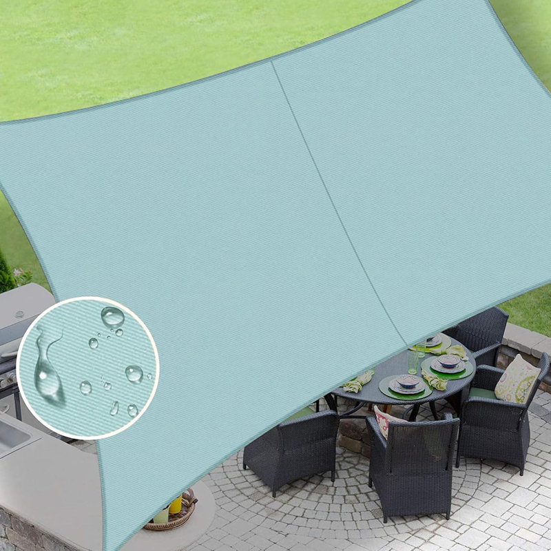 Toile d'ombrage rectangulaire imperméable, Bleu clair, 10 pi x 6,6 pi