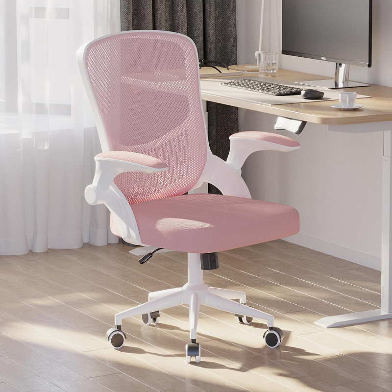 Mesh Office Chair, Pink, White