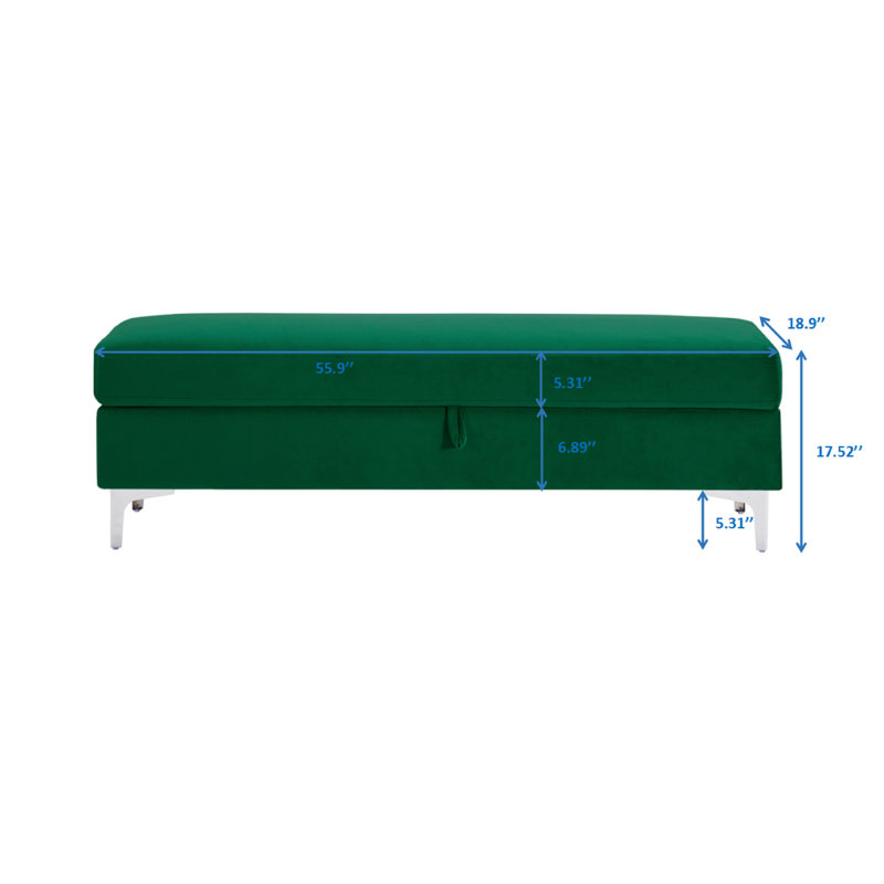 Tabouret de chevet multifonctionnel en velours foncé avec des pieds en métal stables - Un triangle d'ajout pratique ajoute du style aux pièces
