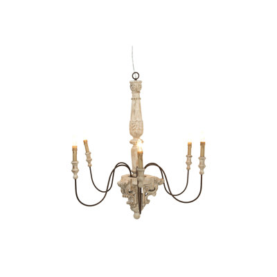 Antique Wood and Metal Chandelier